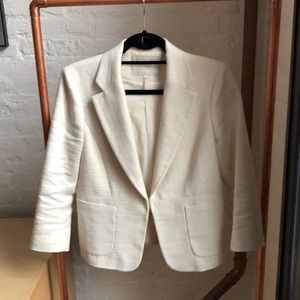 Maje cream cotton and linen blazer